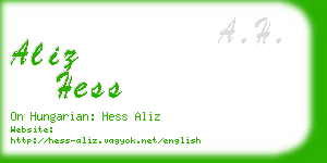 aliz hess business card